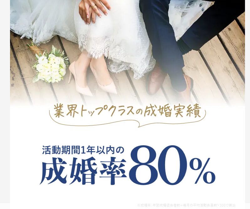 エン婚活エージェントの成婚実績８０％の公式画像の引用